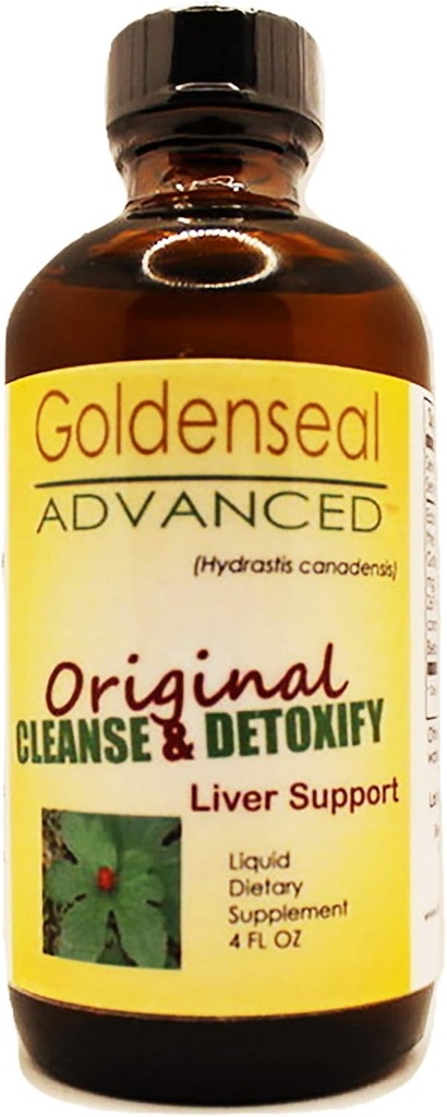 Goldenseal Cleanse & Detoxify Liquid Dietary Supplement | Liver Support | 4 oz. | Hydrastis Canadensis | Farm Direct | Pack of 1