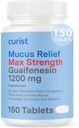 Curist Guaifenesin 1200 Mg Extended Release Tablets - 150 Count Maximum Strength Mucus Relief Tablets OTC - Clear Congestion