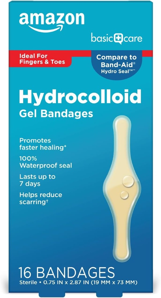 Basic Care Advanced Fast Healing Hydrocolloid Gel Μπάντες, δάχτυλα & δάχτυλα, 16 ct