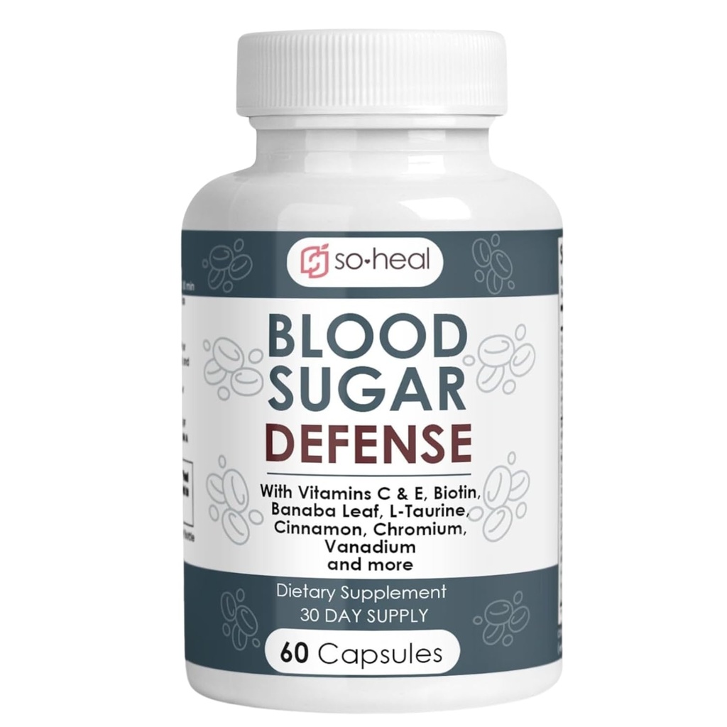 Sugar Shield Defense Supplement - Κανέλα, Χρώμιο, Βανάδιο, Τριπλή Προστασία για την Καρδιά, Μεταβολισμός, Ενέργεια - 60 Κάψουλες, Κατασκευασμένο στις ΗΠΑ