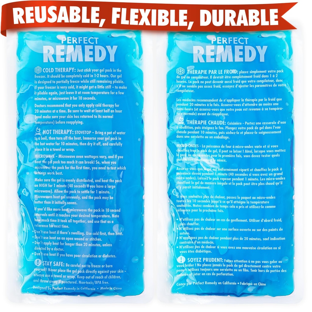 Perfect Remedy 2-πακέτο παγετώνων Gel για τις βλάβες Reuseable, Hot & Cold Pack Αυτό είναι ανθεκτικό, μαλακό & ευέλικτο, γρήγορη ανακούφιση & ανάκτηση (μπλε, Reg 2PK)