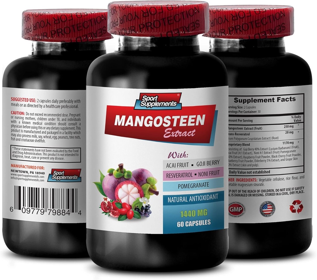 Mangosteen Capses - Mangosteen Extract Complex 1440MG - Natural ANTIOXIDANT - Mangosteen Συμπληρώματα - αντιοξειδωτικά Συμπλήρωμα Βιολογικό - Mangosteen Extract - Mangosteen Extract Κάψουλες - 1B 60Caps