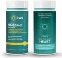 Iwi Omega-3 Essential & Heart Omega-3 Bundle, 30 εξυπηρετήσεις, Vegan Plant-based Algae Omega 3, Krill & Fish Oil Εναλλακτική, Δεν Fishy Επίγευση