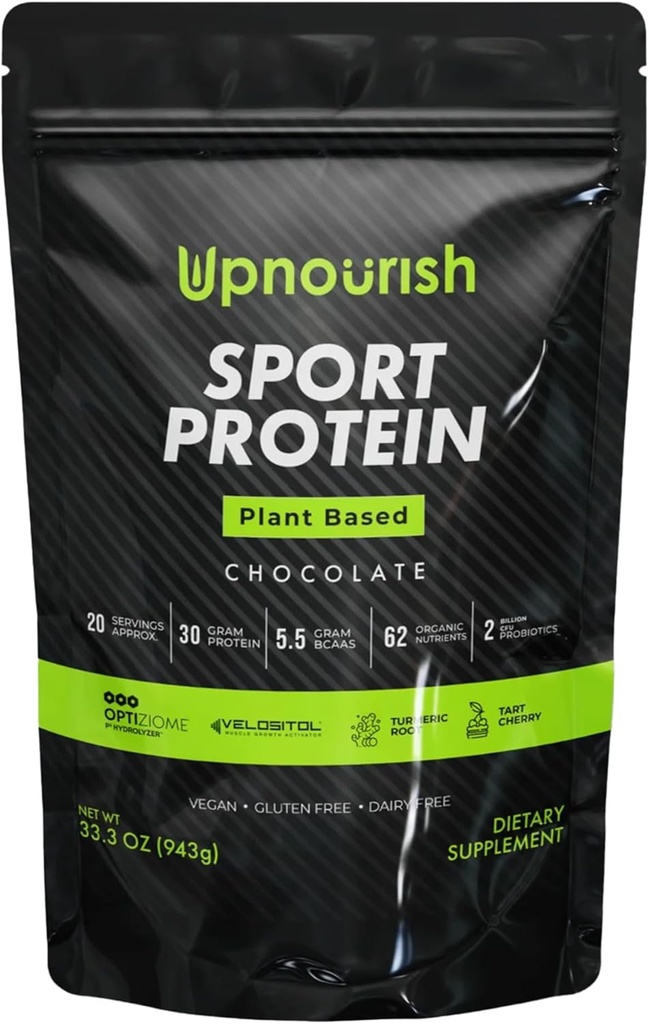 Vegan Sport Protein Powder Chocolate 20 μερίδες – 30g Πρωτεΐνη με βάση το φυτό, VELOSITOL, BCAAs, Βιολογικά Πράσινα & Φρούτα, Προβιοτικά, Κεράσια Ταρτ για την αποκατάσταση μετά την προπόνηση, Ενημέρωση Αθλητικά Πιστοποιημένο Κέτο