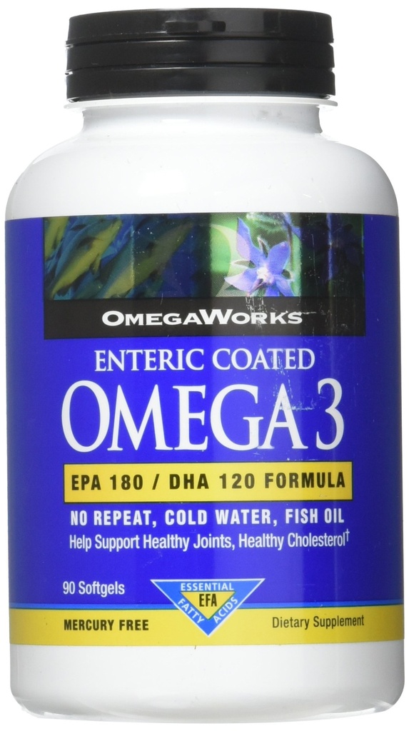 OmegaWorks Super Omega 3, EPA / DHA λιπαρά οξέα, υγιείς αρθρώσεις, Enteric Coated 90 softgels, 90 μερίδες