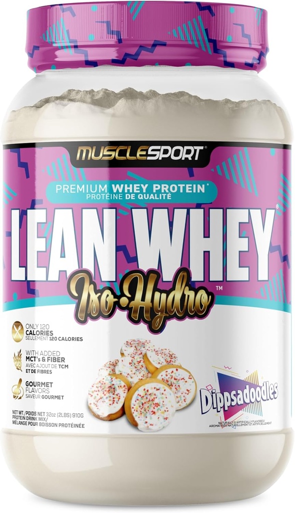 Mysclesport Lean Whey RevolutionTM Protein Powder - Whey Protein Isolate - Χαμηλή θερμίδα, Χαμηλό λίπος, Απίστευτες Γεύσεις - 25g Protein per Scoop (2lb, Dippsadoodles)