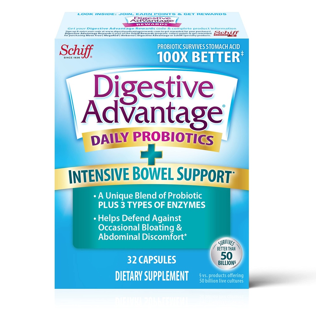 Πλεονεκτήματα IBS Probiotics για Digestive Health & Intensive Bowel Support, Probiotics για γυναίκες & άνδρες με Digestive Ένζυμα, Υποστήριξη για την περιστασιακή Bloating & Gut Health, 32ct Κάψουλες