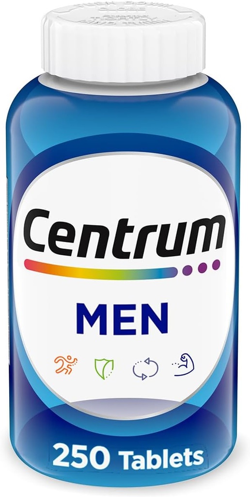 Centrum Multivitamin for Men, Multivitamin/Multimineral Supplement with Vitamin D3, B Vitamins and Antioxidants, Gluten Free, Non-GMO Ingredients - 250 Count