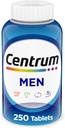Centrum Multivitamin για άνδρες, Multivitamin / Multimineral συμπλήρωμα με βιταμίνη D3, Β Βιταμίνες και αντιοξειδωτικά, Χωρίς γλουτένη, μη ΓΤΟ Συστατικά - 250 Count