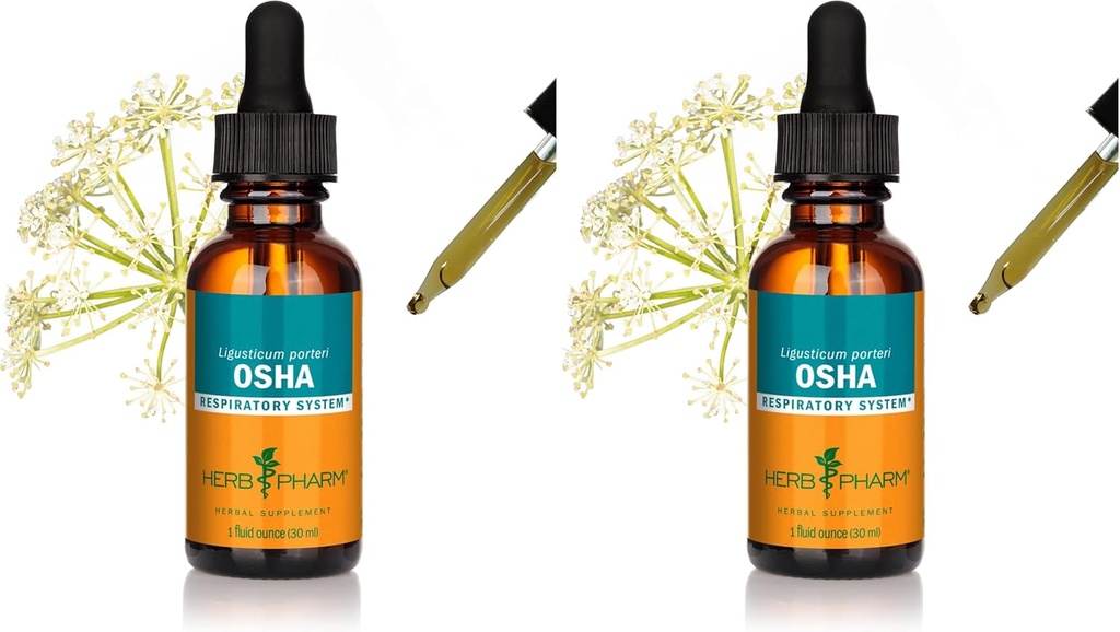 Herb Pharm OSHA εκχύλισμα υγρού ρίζας για αναπνευστική υποστήριξη - 1 ουγγιά (πακέτο του 2)
