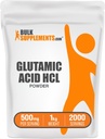 BulkSupplements.com L-Glutamic Acid HCl Powder - Amino Acid Supplement, Glutamate Supplement - για την υγεία των ούλων, χωρίς γλουτένη, 500mg ανά σερβίροντας, 1kg (2,2 lbs) (Συσκευή των 1)