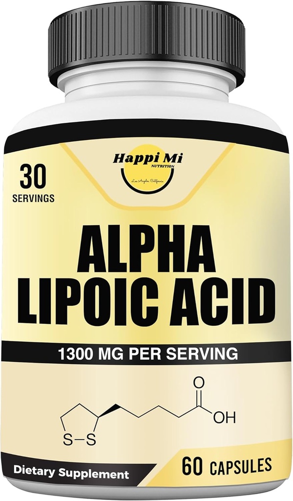 Alpha Lipoic Acid Κάψουλες 1300mg ανά υπηρεσία - 30 σέρβις ανά φιάλη - Αντιοξειδωτική υποστήριξη για τη συνολική υγεία