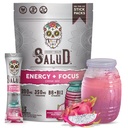 Salud 2-in-1 Energy Drink Powder + Focus, Dragon Fruit, Organic Caffeine, B6 + B12, Theanine, Καθαρή ενέργεια Ποτά Πακέτα, Pitaya Agua Fresca Mix, Μη-GMO, Χωρίς γλουτένη, Vegan, 1g της ζάχαρης, (15 υπηρεσίες)