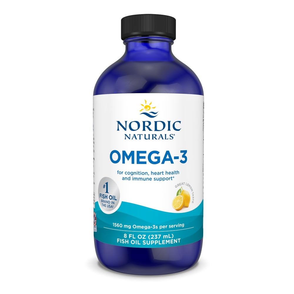 Σκανδιναβικά φυσικά Ωμέγα-3, Λεμόνι Γεύση - 8 oz - 1560 mg Ωμέγα-3 - ιχθυέλαιο - EPA & DHA - Ανοσολογική Υποστήριξη, Εγκεφαλική & Καρδιά Υγεία, Βέλτιστη Ευεξία - Μη ΓΤΟ - 48 Υπηρεσίες