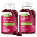 Viteey Beet Root Gummies με ταρτάρ Cherry - Beetroot συμπλήρωμα για την υγεία της καρδιάς, υποστήριξη αρτηριακής πίεσης - Vegan, χωρίς γλουτένη - 120 Count