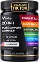 Tongkat Ali για άνδρες 20 σε 1 με Astragalus - ΗΠΑ Made Mens Supplement Complex με μαύρο Maca Root, L-αργινίνη, Ginseng, ασβέστιο, Astragalus για κανονική δύναμη & υποστήριξη αντοχής - 90 Caps