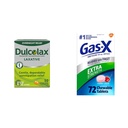 Dulcolax Overnight Relief Laxative for Gentle Constipation Relief, Bisacodyl 5 mg Tablets, 50 Count & Gas- X Extra Strength Chewable Gas Relief Tables with Simethicone 125 mg for Bloating Relief