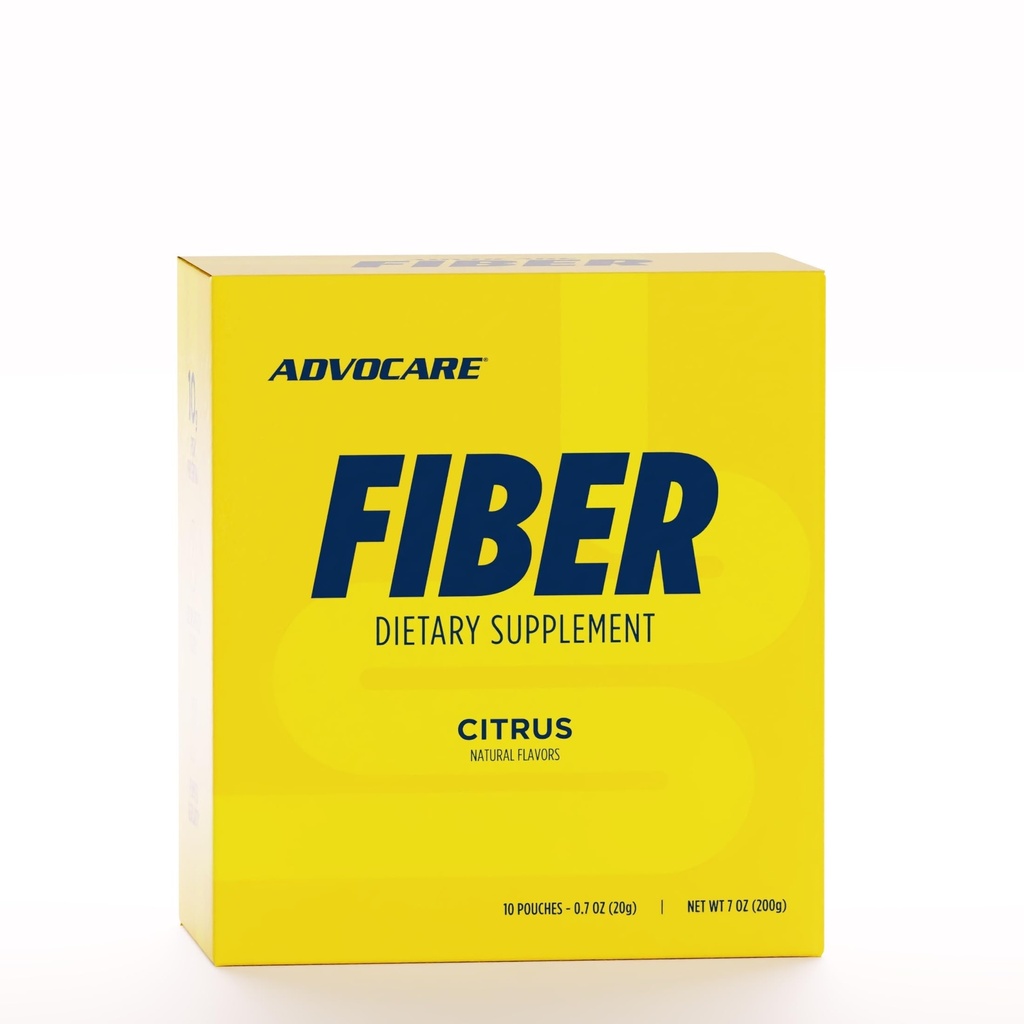 AdvoCare Fiber Dietary Supplement - Daily Fiber Powder Supplement με διαλυτή και αδιάλυτη Fiber - Fiber Blend Περιλαμβάνει Psyllium Husk & Κιτρικό οξύ - Υποστηρίζει Digestive Health* - Εσπεριδοειδή, 10 πουγκιά
