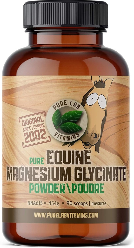 Pure Lab Vitamins Equine Magnesium Glycinate Powder - 454 g Made in Canada