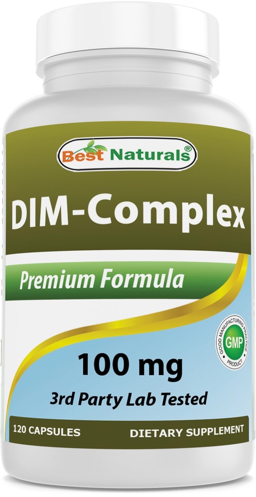 Best Naturals DIM Supplement 100 mg 120 Κάψουλες, DIM για Οιστρογόνο Μεταβολισμό & Ισορροπία, Για Εμμηνόπαυση, Body Building, PSOS & Ορμονική Ακμή