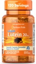 Puritan's Pride Premium Lutigold™ Lutein Carotenoid 20mg with Zeaxanthin for Men and Women, Dietary Supplement for Eye Health Support, 8 Month Supply, 120 Easy-to-Swallow Softgels