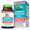 Zenwise Health 3-in-1 Γυναικείο Προβιοτικό συμπλήρωμα για την Digestive, Gut Flora & Κολπική Υγεία - Καθημερινή Προβιοτικά & Πρεβιοτικά για γυναίκες με Digestive Ένζυμα Υποστηρίζει Bloating & Gas Relief - 60 Count