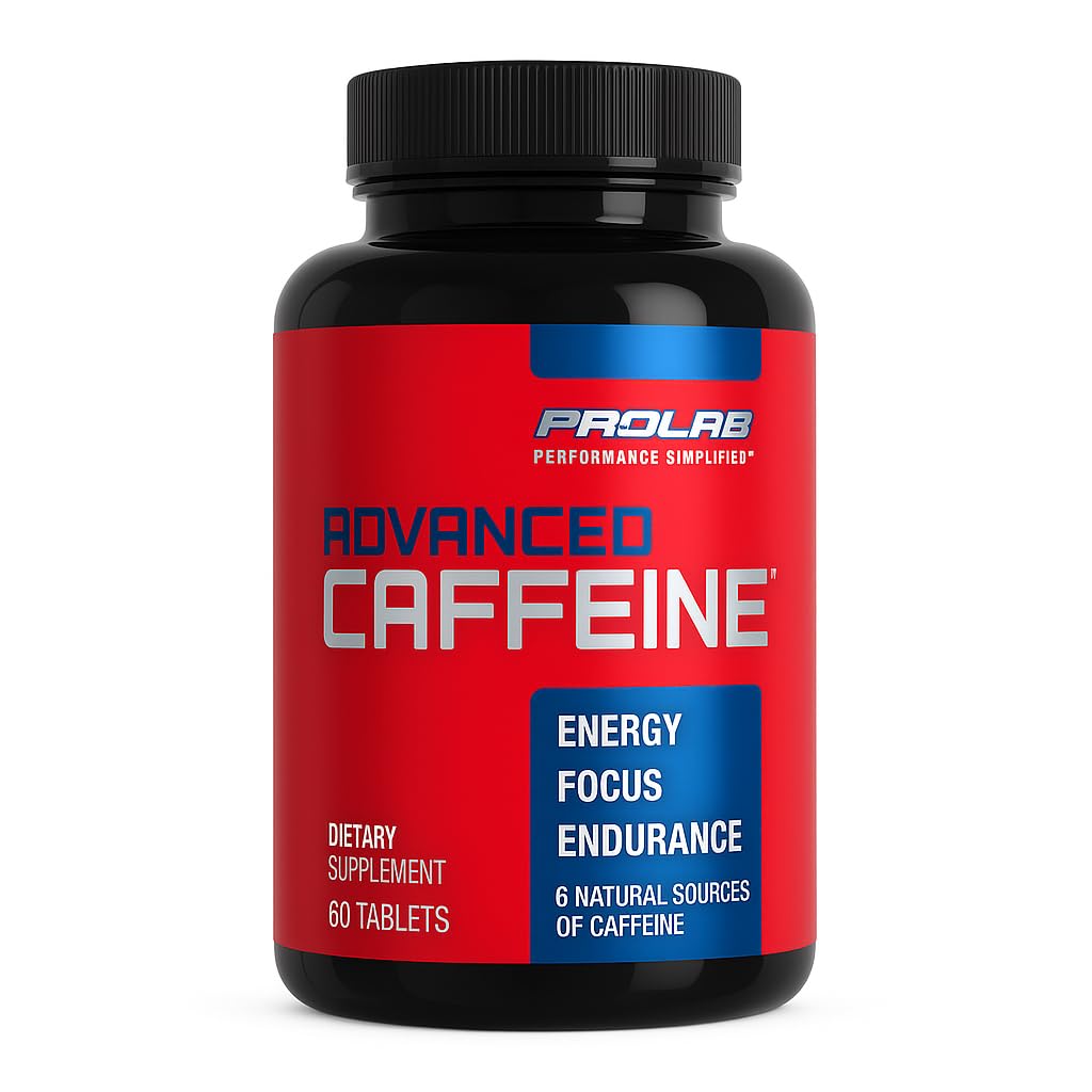 ProLab Διατροφή Advanced Caffeine 200mg, ταχείας δράσης δισκία φυσική καφεΐνη με εκχύλισμα πράσινου τσαγιού, καθαρή ενέργεια, ψυχική εστίαση (60 Count (Pack of 1))