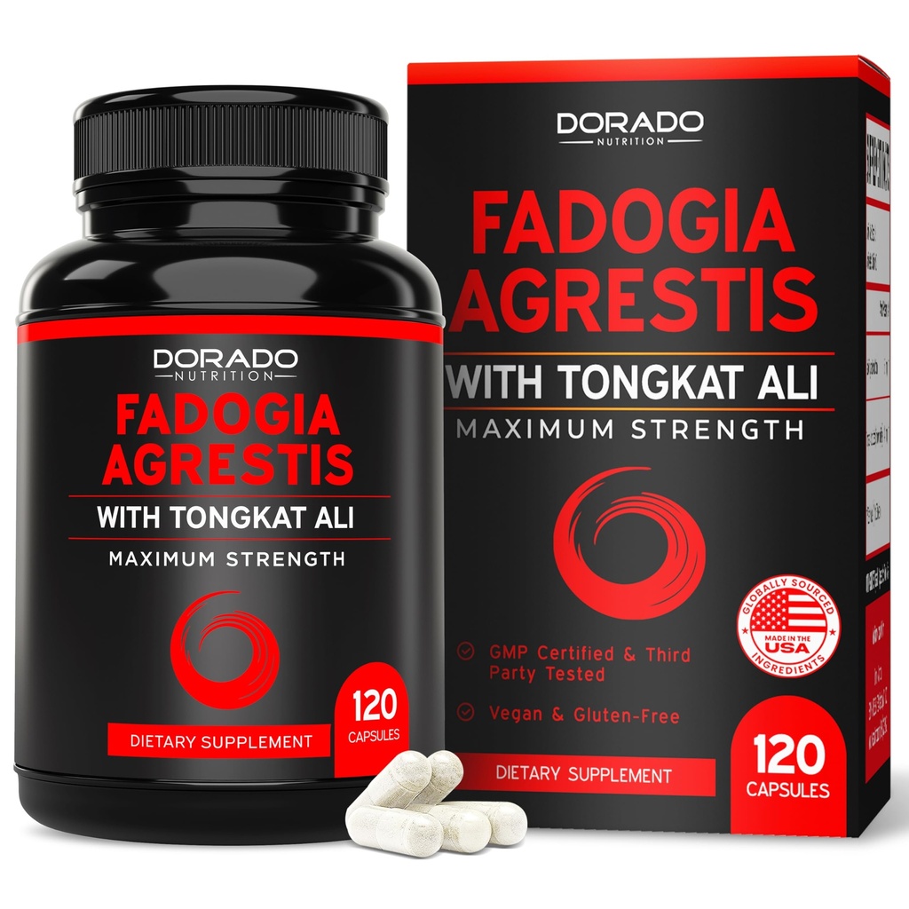 Fadogia Agrestis και Tongkat Ali συμπλήρωμα απόδοσης Blend - (120 κάψουλες) - Μέγιστη δύναμη - Drive, Αθλητική απόδοση & μυϊκή μάζα - Χωρίς γλουτένη, μη ΓΤΟ, κάψουλες Vegan - USA Made