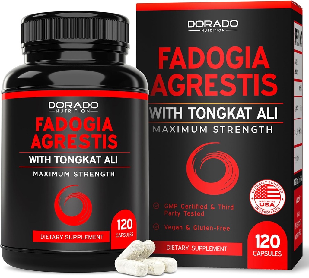 Fadogia Agrestis και Tongkat Ali συμπλήρωμα απόδοσης Blend - (120 κάψουλες) - Μέγιστη δύναμη - Drive, Αθλητική απόδοση & μυϊκή μάζα - Χωρίς γλουτένη, μη ΓΤΟ, κάψουλες Vegan - USA Made