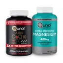 Qunol CoQ10 100mg Softgels, 3X Καλύτερη Απορρόφηση 4 Μήνας Προσφορά + 120 Count Μαγνήσιο Γλυκινικό Κάψουλες 420mg, Υψηλή Απορρόφηση Συμπλήρωμα Μαγνησίου, 180 Count