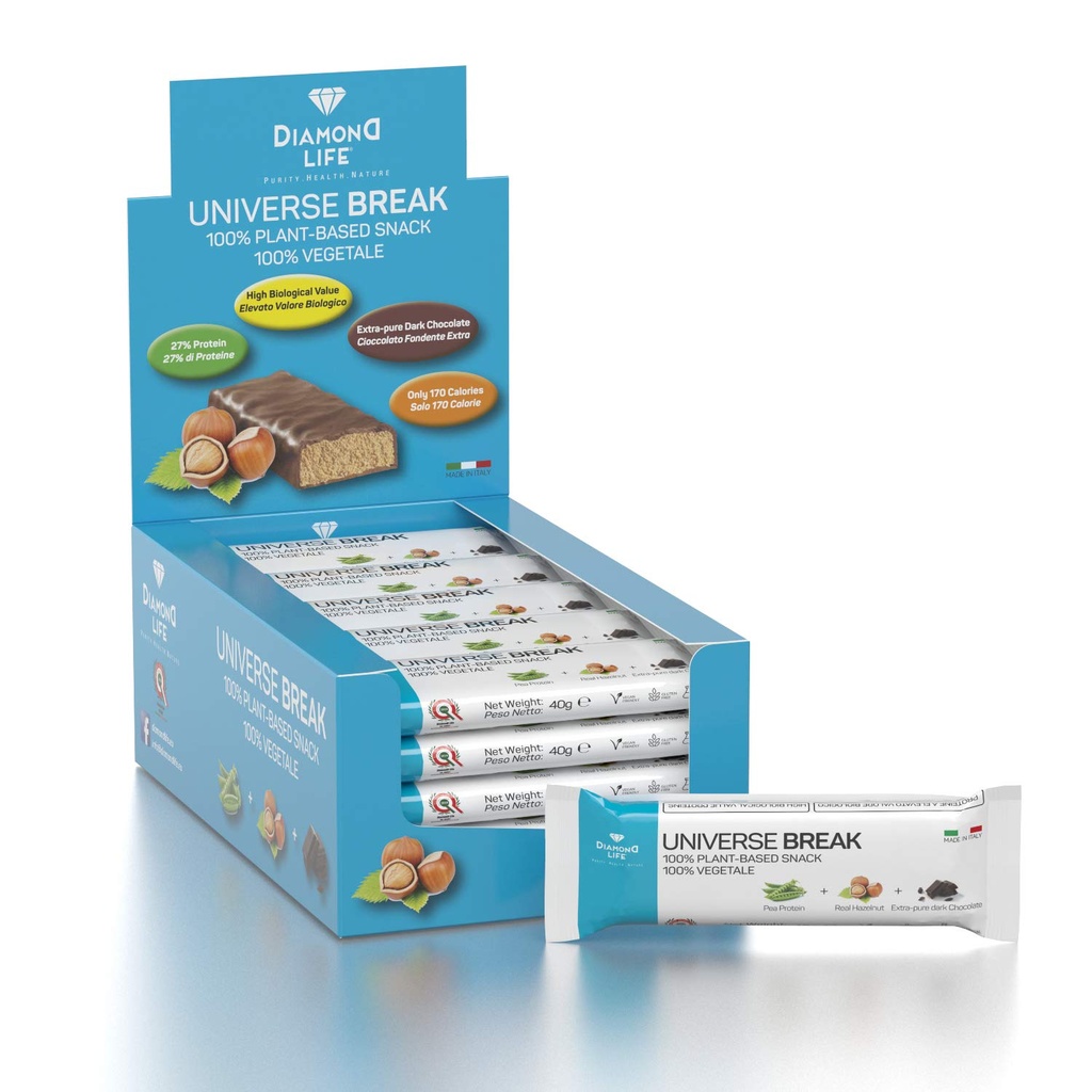 UNIVERSE BREAK - Αρωματικό φουντουκιού - Τέλεια ισορροπημένη μπάρα φυτών με βάση τις χαμηλές θερμίδες - Diamond Life