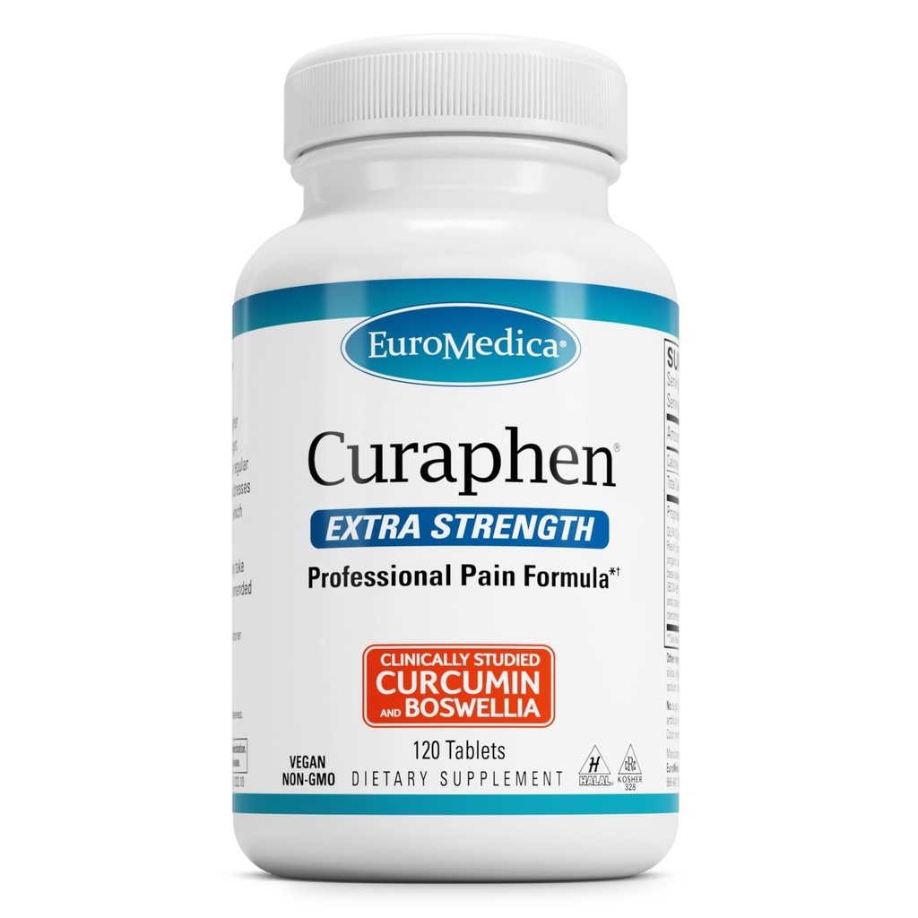 EuroMedica Curaphen Extra Strength - Curcumin & Boswellia συμπλήρωμα για την υγιή υποστήριξη της κυκλοφορίας - Turmeric συμπλήρωμα για την υποστήριξη αρθρώσεων, μυϊκή υγεία & παραγωγή ενδορφίνης - 120 δισκία