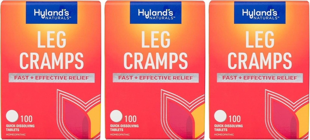 Hyland's Leg Cramps, Relief of Leg, Calf, Charley Horses, and Foot Cramps, 100 Quick-Dissolving Tablets 3-Pack (300 Total)