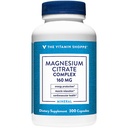 Η βιταμίνη Shoppe Μαγνήσιο Citrate Complex 160MG, Ορυκτό συμπλήρωμα που υποστηρίζει οστά, δόντια & την παραγωγή ενέργειας (300 κάψουλες)
