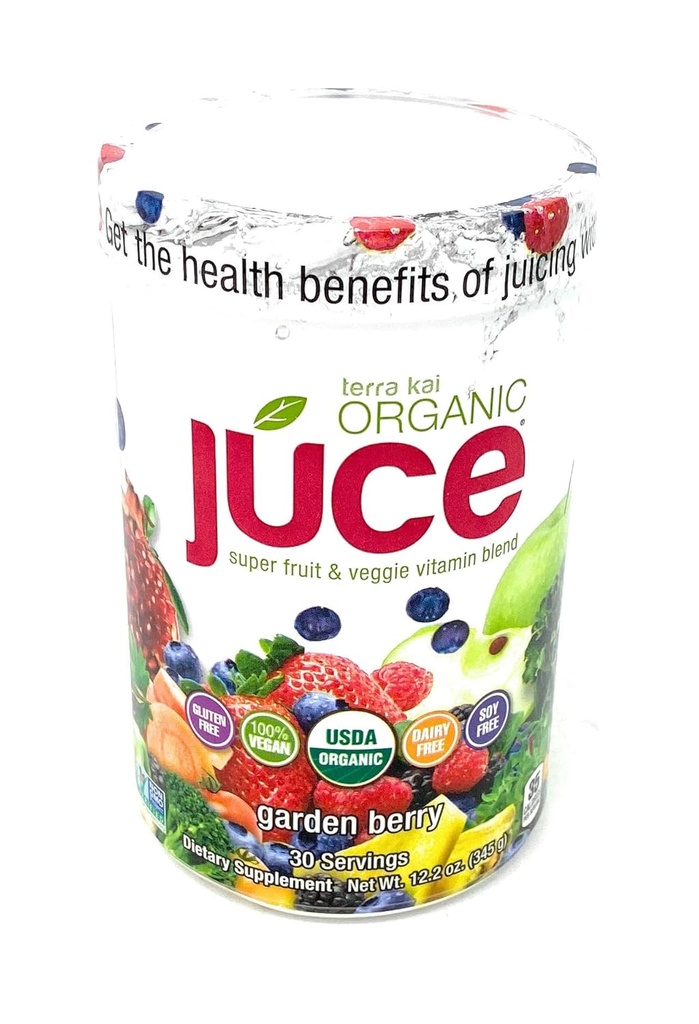 Terra Kai Organics Juce Super Fruit and Veggie Blend Ποτό, 12.2-Ounce Garden Berry