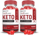 Justified Laboratories (2 Pack Trim Tummy Keto ACV Apple Cider Vinegar Formed with Pomegranate Beet Juice Powder B12 Vegan Non GMO 120 Gummies