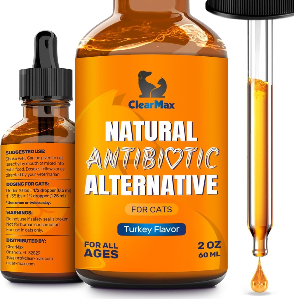 Αντιβιοτικά για γάτες σε σταγόνες – Сat Θεραπεία αναπνευστικής λοίμωξης: κρύο, βήχας, και αλλεργίες – θεραπεία γάτας UTI με την Τουρκία Γεύση – Μπορεί να υποστηρίξει χίπες & αρθρώσεις – κατάλληλο για όλες τις ηλικίες & Φυλή – 2 Oz