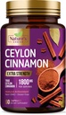 Ceylon Cinnamon Capses 1800mg - Πιστοποιημένη Βιολογική Κανέλα, Εμφιαλωμένη στις ΗΠΑ, & Pure Extra Strength Ceylon Cinnamon Supplement, Αντιοξειδωτικά Χάπια, Μη ΓΤΟ & Χωρίς Γλουτένη, Χωρίς Ζάχαρη - 60 Κάψουλες