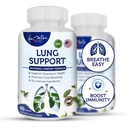 Lung Support Dietary Supplements Herbal Breathing Support 10 Active Ingredients Original Formula for Lung Health Lung Cleanse Formula Supplement for Bronchial System 60 Capsules Non GMO