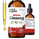 Άγρια & οργανικά Korean Red Ginseng Extract Drops - συμπλήρωμα Panax Ginseng για την υποστήριξη του ανοσοποιητικού - Υγρή απόχρωση ρίζας για τη συνολική ευεξία - Vegan, ζάχαρη & αλκοόλ-ελεύθερο - 2 fl oz