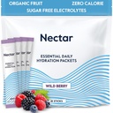 Πακέτα Ενυδάτωσης Nectar - Packets σκόνης ηλεκτρολυτών - Χωρίς Ζάχαρη ή θερμίδες - Βιολογικά Υγρά Φρούτων Καθημερινά IV Ζευγάρια Ενυδάτωσης για Αφυδάτωση Ανακούφιση και ταχεία ενυδάτωση (Berry 18 Pack)