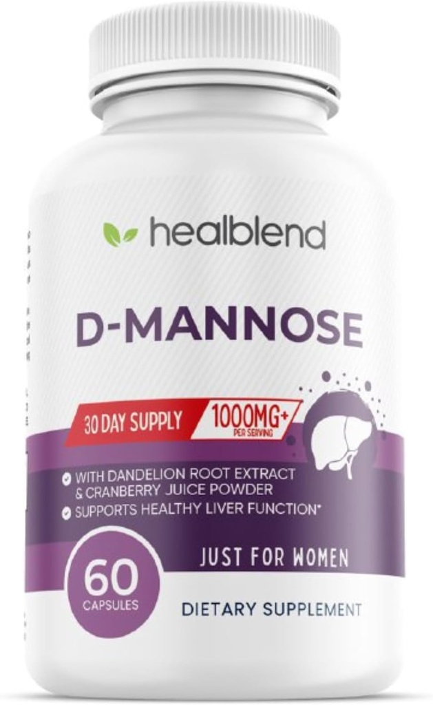 D- Mannose 1000mg κάψουλες με σκόνη χυμό Cranberry, Hibiscus, και Dandelion Extracts - 30 ημέρες προσφοράς για την ούρα Φυλλαδική Υγεία