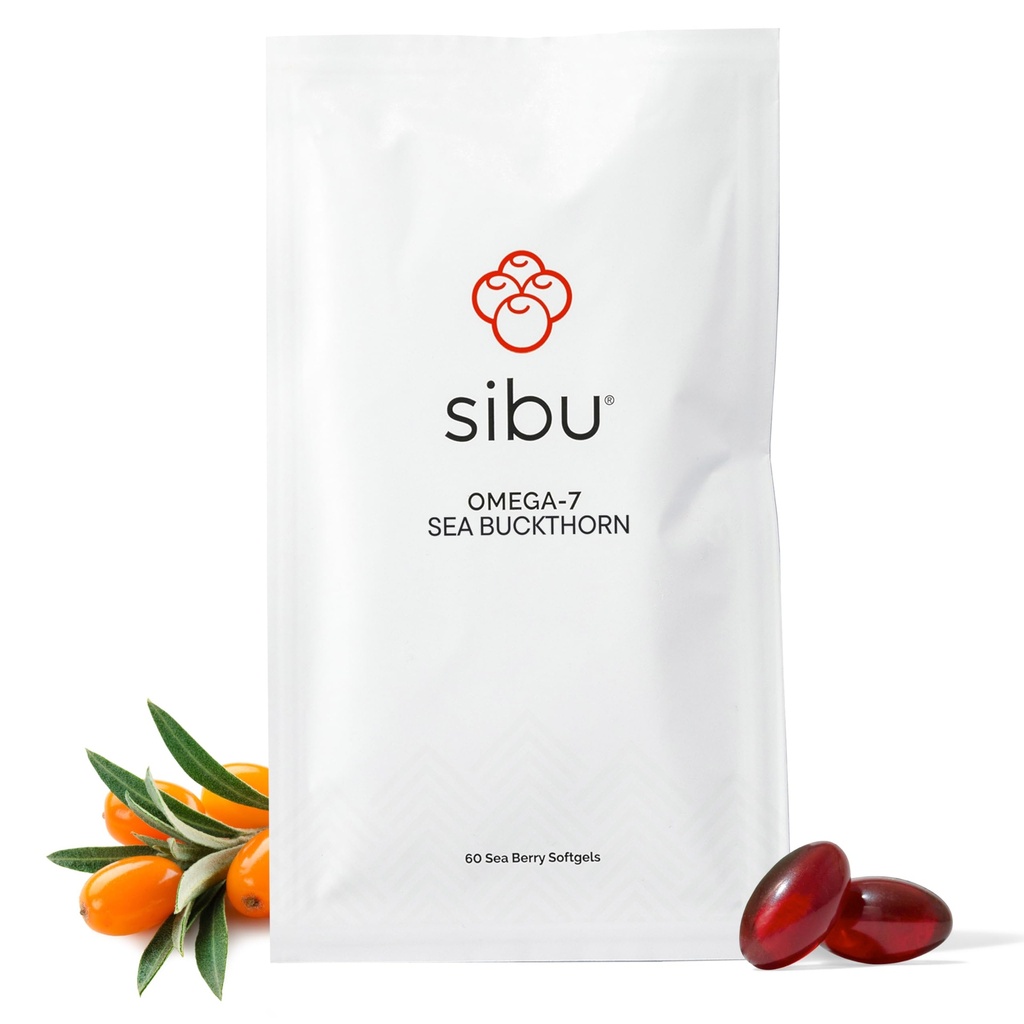 Sibu Sea Buckthorn Omega-7 Softgels (30-Day Refill Sachet) – Συμπλήρωμα για το υγιές δέρμα, τα μαλλιά, τα νύχια και την ξηρότητα
