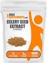 BulkSupplements.com Celery Seed Extract Powder - συμπλήρωμα σπόρων σέλινου, συμπλήρωμα βοτάνων - Vegan & Gluten Free, 1g ανά Σερβίρισμα, 1kg (2,2 lbs) (πακέτο των 1)