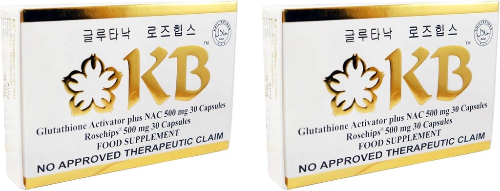 Παρτίδα των 2 κουτιών KB Glutathione Kyusoku Bihaku Σύνολο των 60 καψακίων Glutanac και 60 καψακίων Rosehips