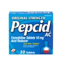 Pepcid AC Original Strength Heartburn Relief Tablets, OTC Medicine Prevents & Relieves Heartburn & Acid Reflux Due to Acid Indigestion, 10mg Famotidine Acid Reducer, Fast-Acting, 30 ct