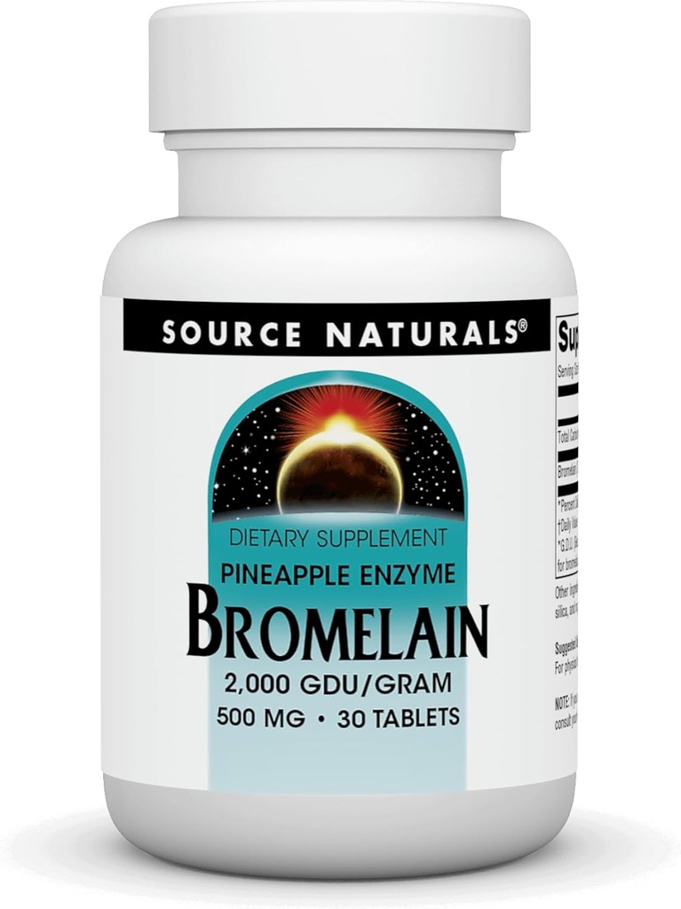 Πηγή Naturals, Inc. Bromelain 500mg 2000GDU 30 Tablet