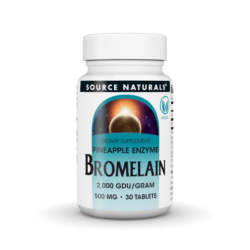 Πηγή Naturals, Inc. Bromelain 500mg 2000GDU 30 Tablet