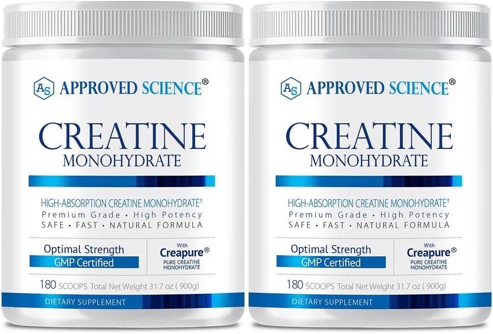 Εγκεκριμένη επιστήμη Creatine Monohydrate σκόνη με BioPerine - Υποστηρίζει Lean μυϊκή ανάπτυξη και ανάκτηση - 360 Υπηρεσίες - 5000mg ανά υπηρεσία - Χωρίς γεύση - Μη ΓΤΟ, Vegan
