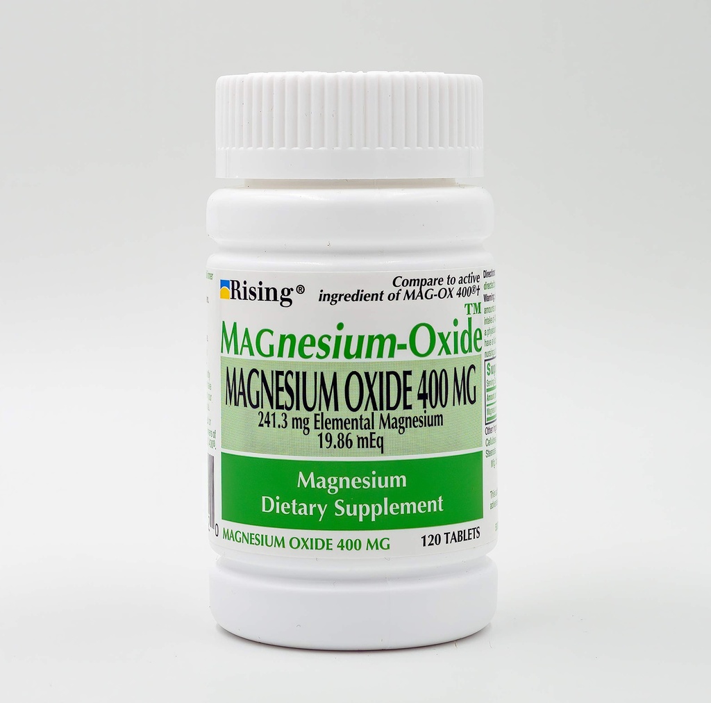 Rising Pharma - Μαγνήσιο Oxide 400mg - Στοιχειώδες Μαγνήσιο Διαιτητικό Συμπλήρωμα - 120...